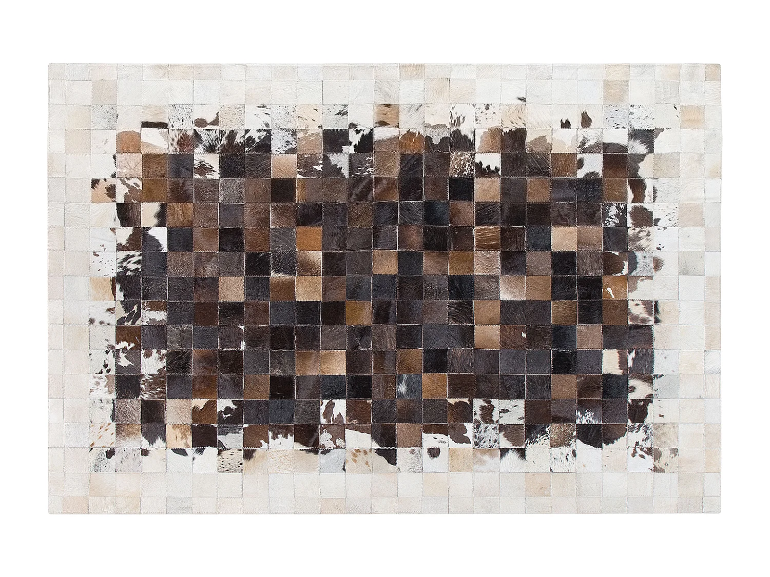 Teppich OKCULU 140 x 200 cm Echtleder Braun