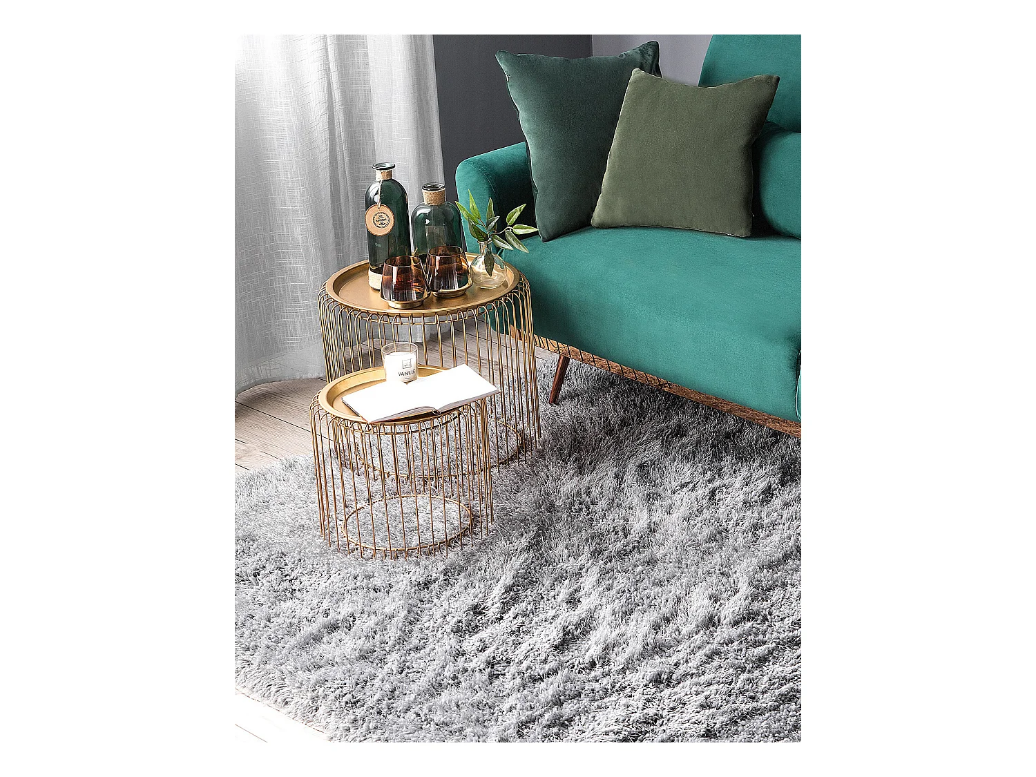 Vloerkleed polyester lichtgrijs 200 x 300 cm CIDE