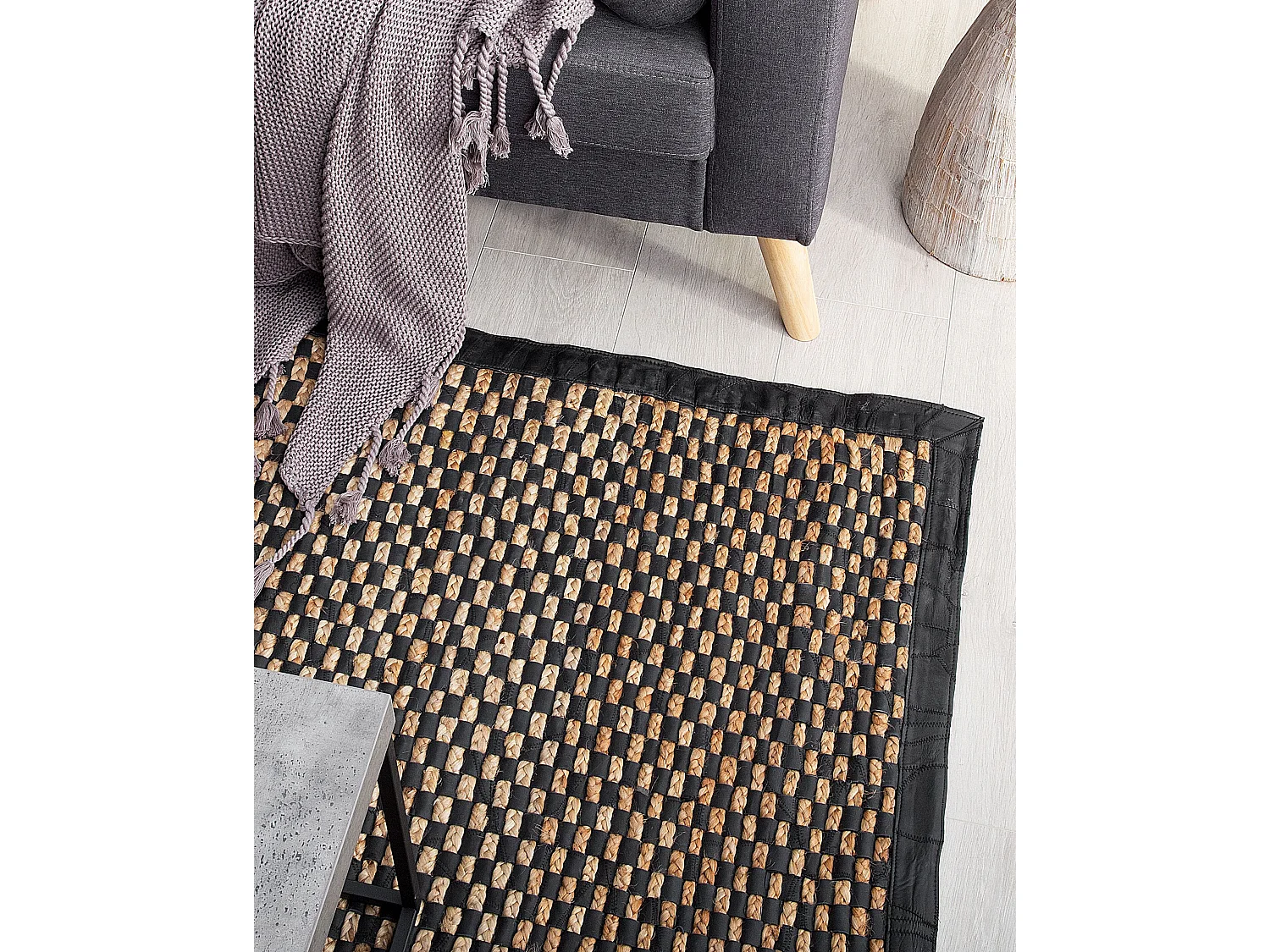 Tapis GERCE Noir 140 x 200 cm Cuir