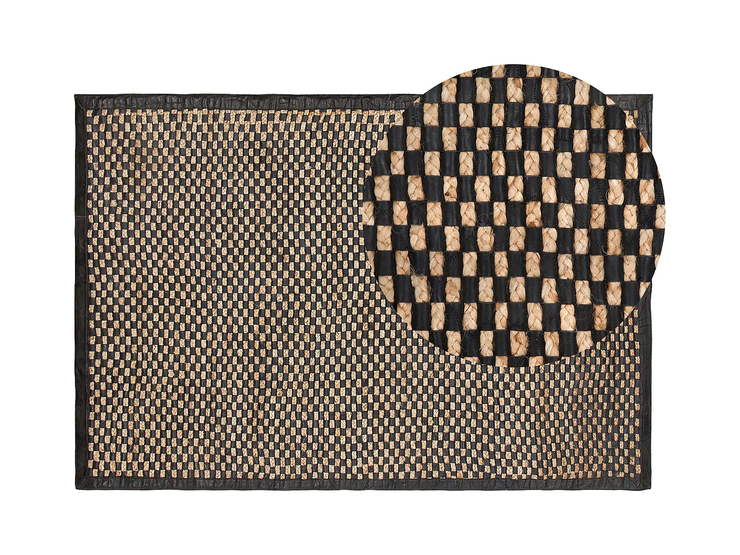 Tapis GERCE Noir 140 x 200 cm Cuir