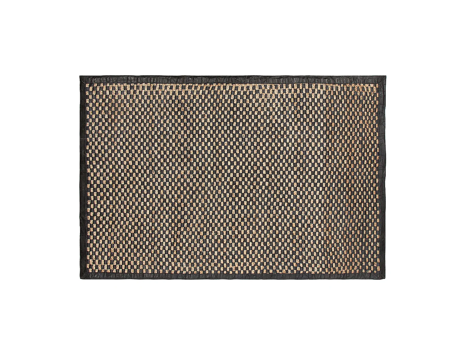 Teppich GERCE 140 x 200 cm Echtleder Schwarz