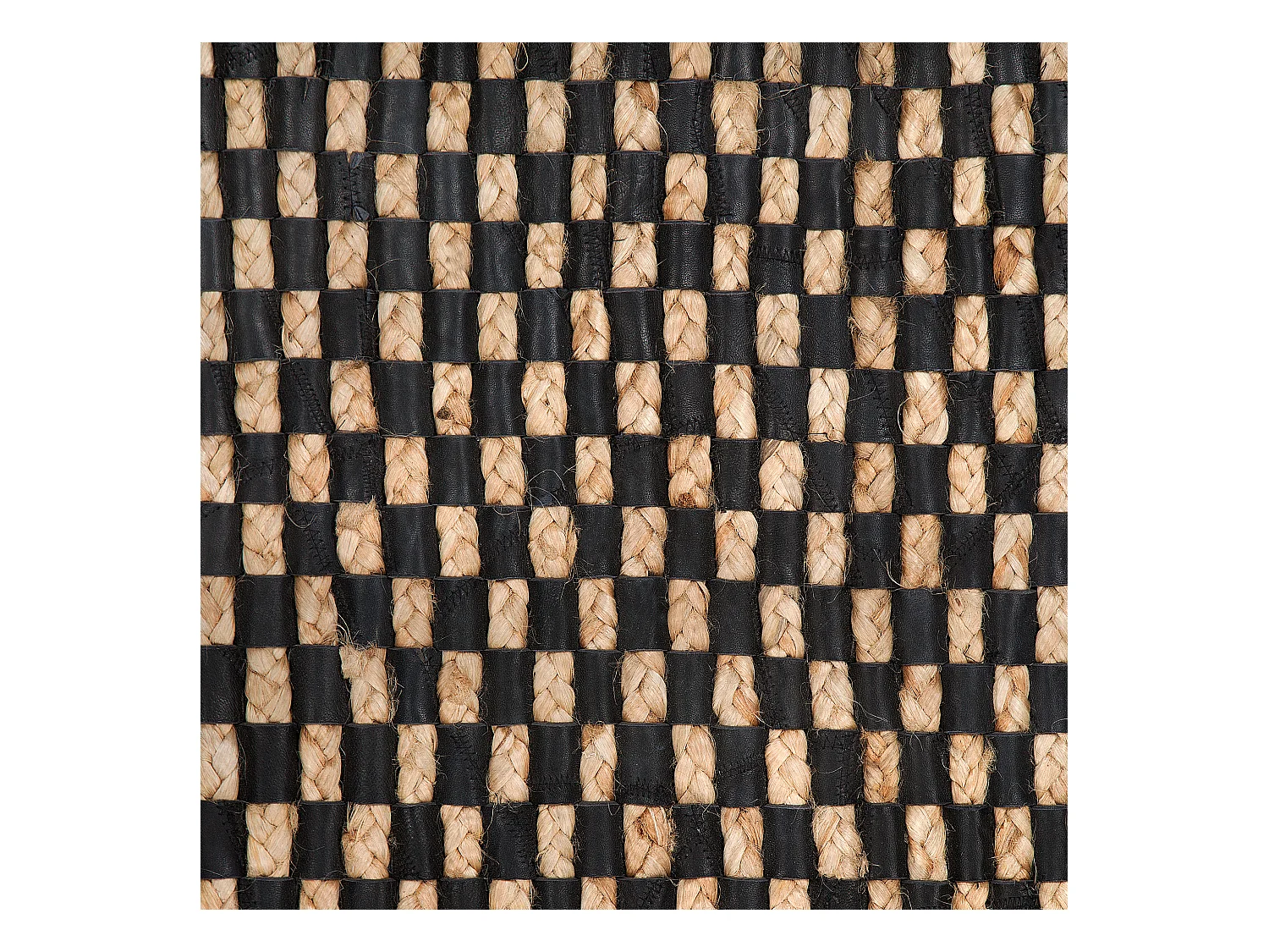 Teppich GERCE 140 x 200 cm Echtleder Schwarz