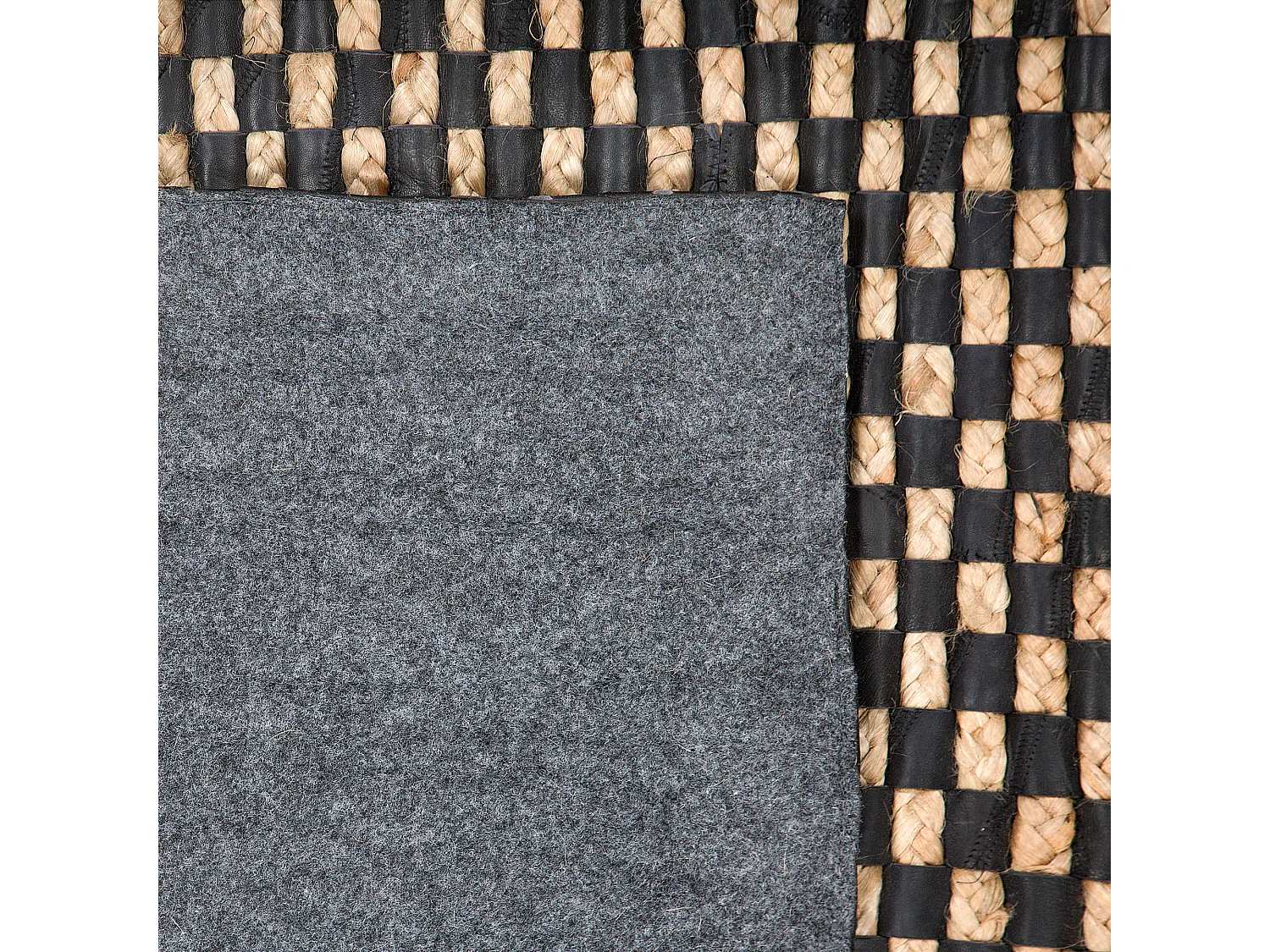 Vloerkleed GERCE 140 x 200 cm Leer Zwart