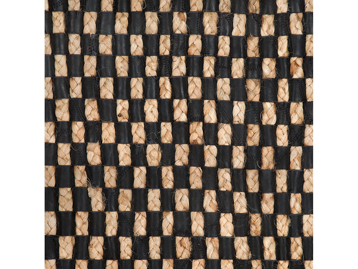 Vloerkleed GERCE 140 x 200 cm Leer Zwart