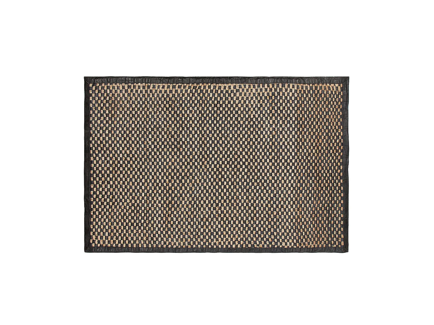 Vloerkleed GERCE 140 x 200 cm Leer Zwart
