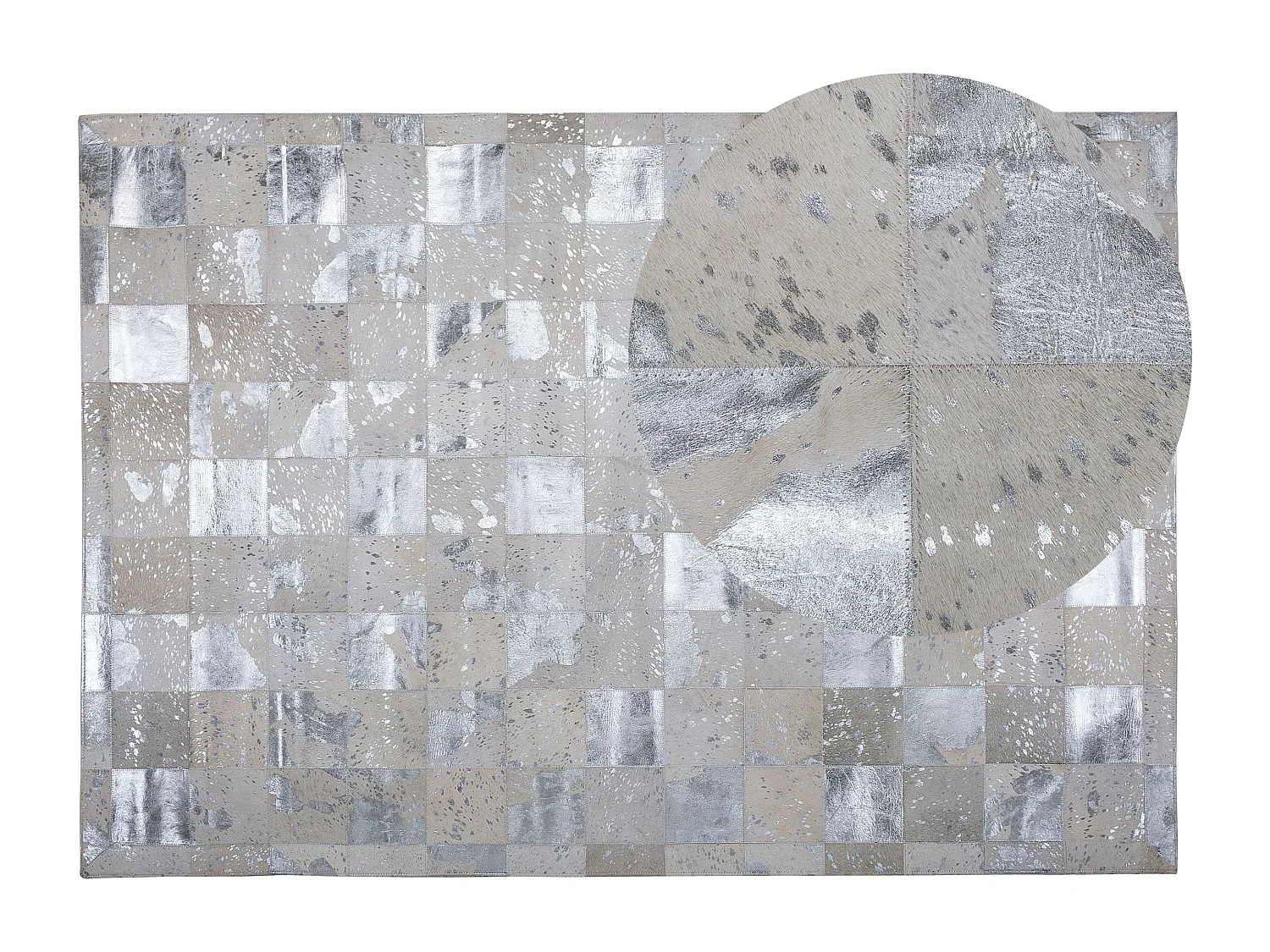 Vloerkleed YAZIR 160 x 230 cm Leer Zilver
