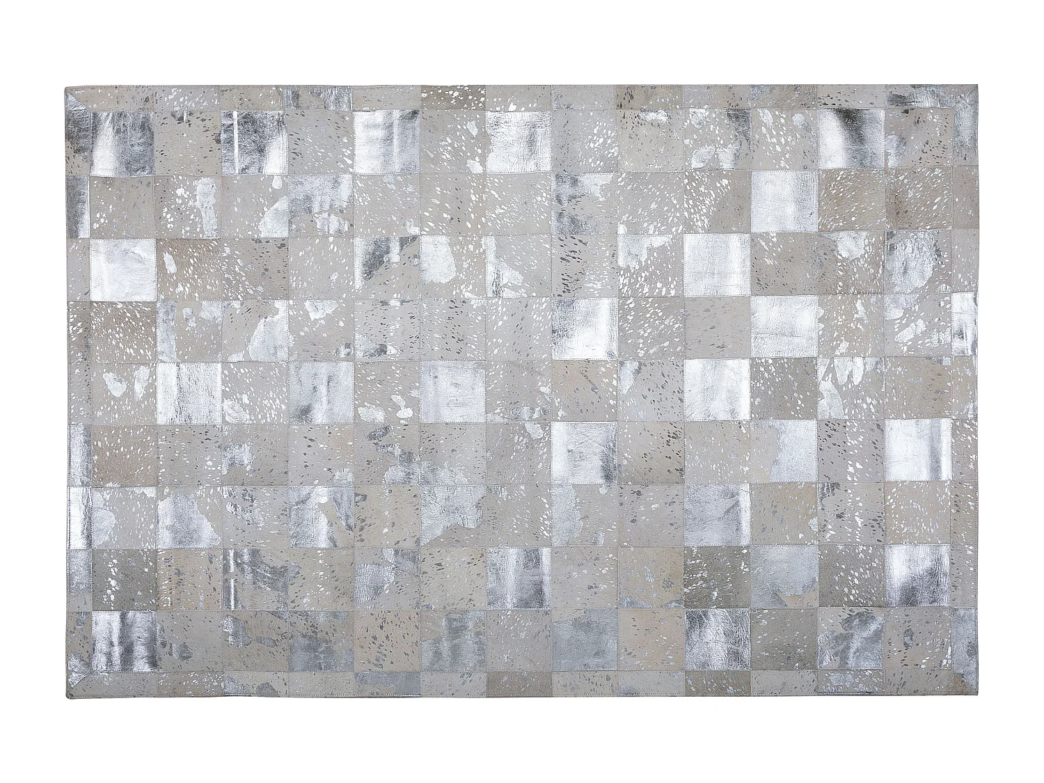 Vloerkleed YAZIR 160 x 230 cm Leer Zilver