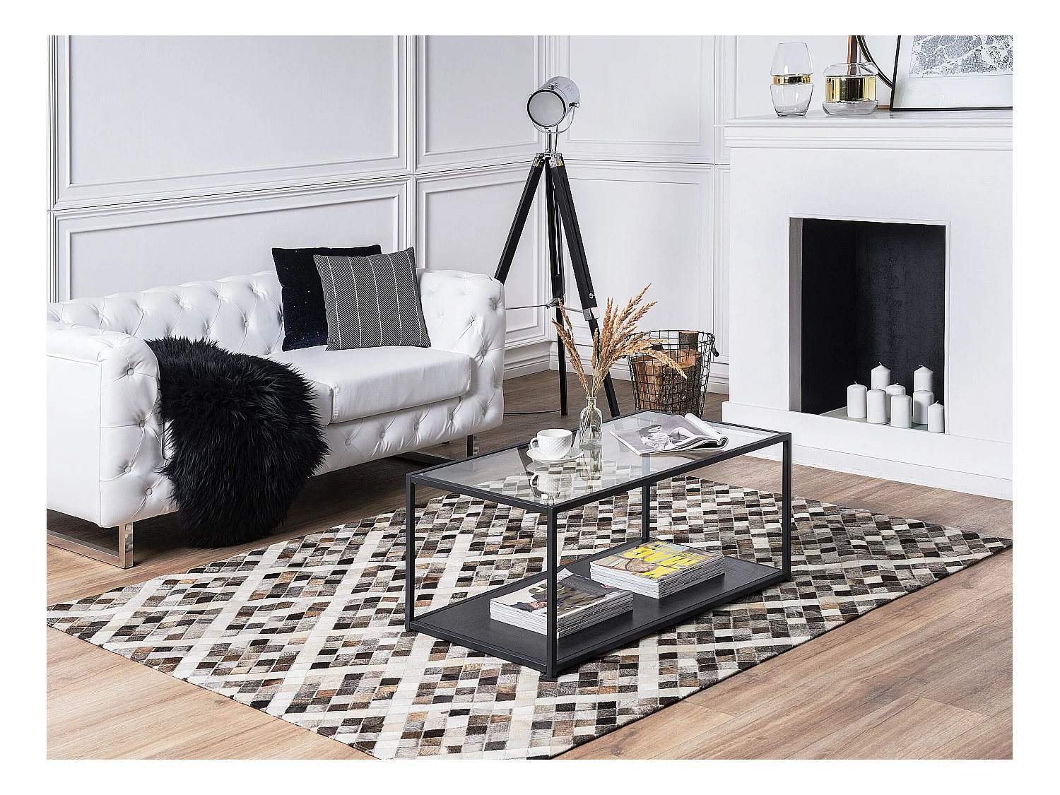 Tapis AKDERE Marron 160 x 230 cm Cuir