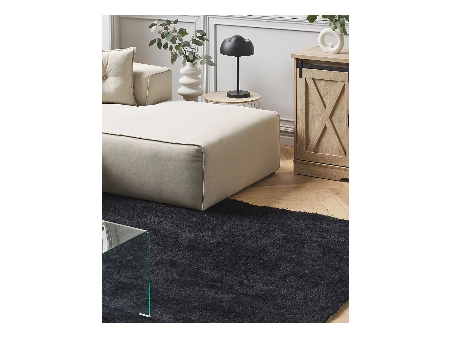 Teppich schwarz 140 x 200 cm Shaggy DEMRE