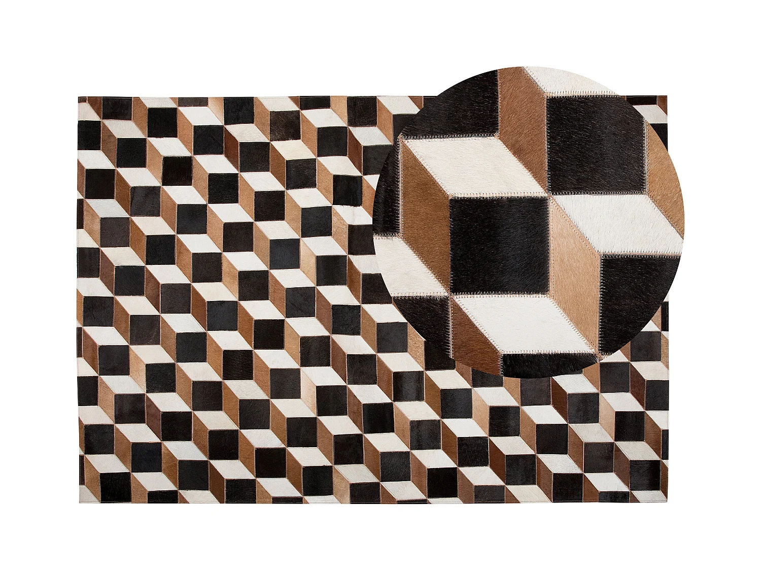 Tapis ALPKOY Marron 140 x 200 cm Cuir
