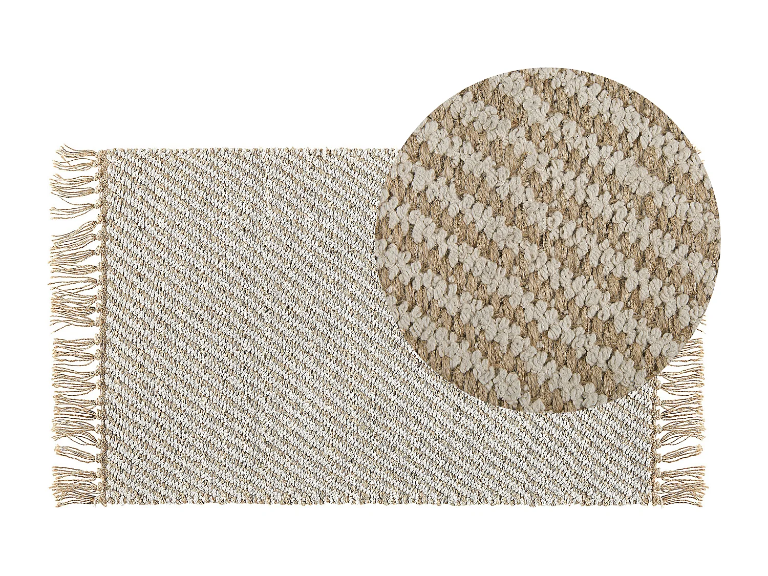 Vloerkleed ALADAG 50 x 80 cm Jute Beige