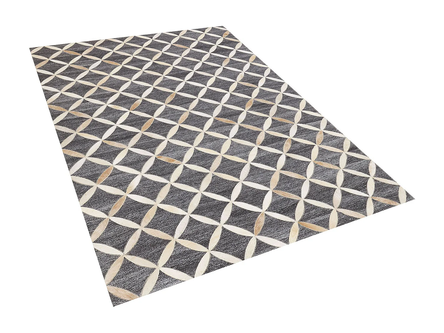 Vloerkleed GENC 140 x 200 cm Leer Donkergrijs