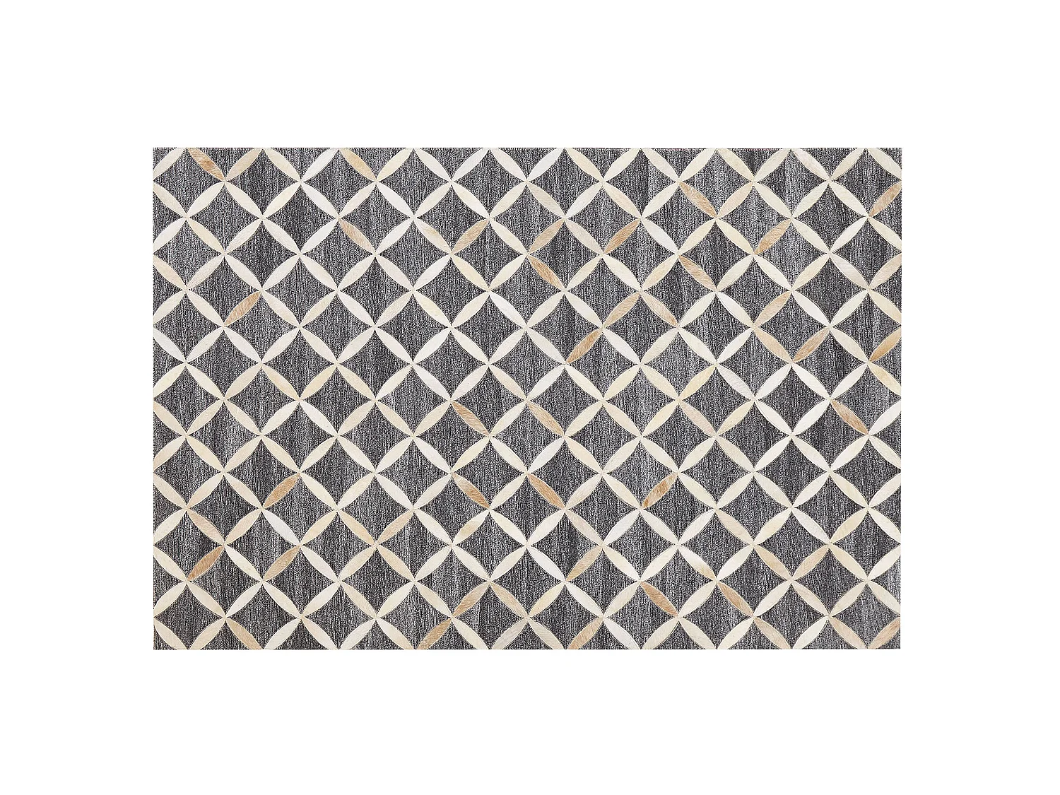 Vloerkleed GENC 140 x 200 cm Leer Donkergrijs