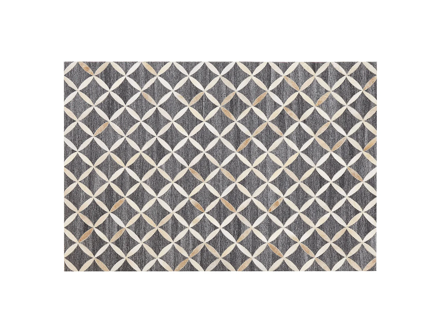 Vloerkleed GENC 140 x 200 cm Leer Donkergrijs