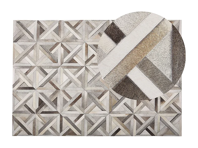 Tapis TAYTAN Beige 140 x 200 cm Cuir