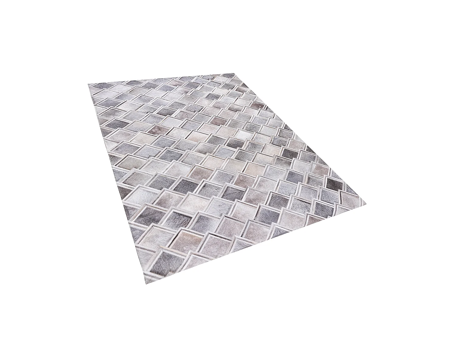 Vloerkleed AGACLI 160 x 230 cm Leer Grijs