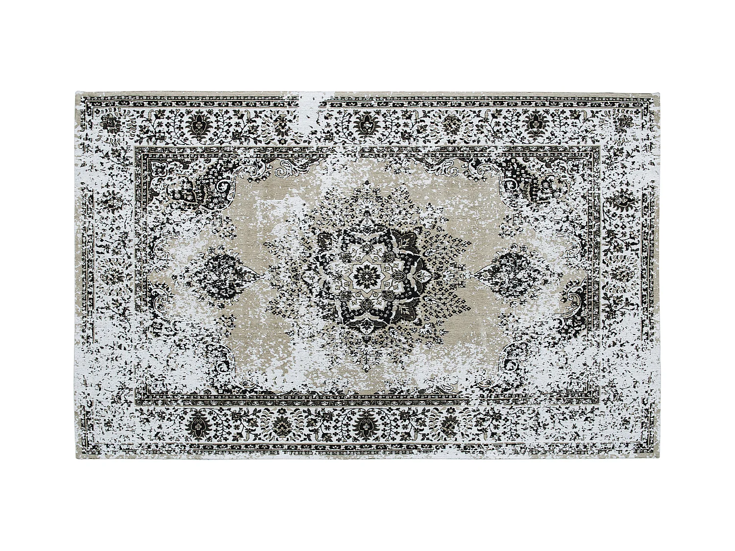 Vloerkleed katoen beige/grijs 140 x 200 cm ALMUS