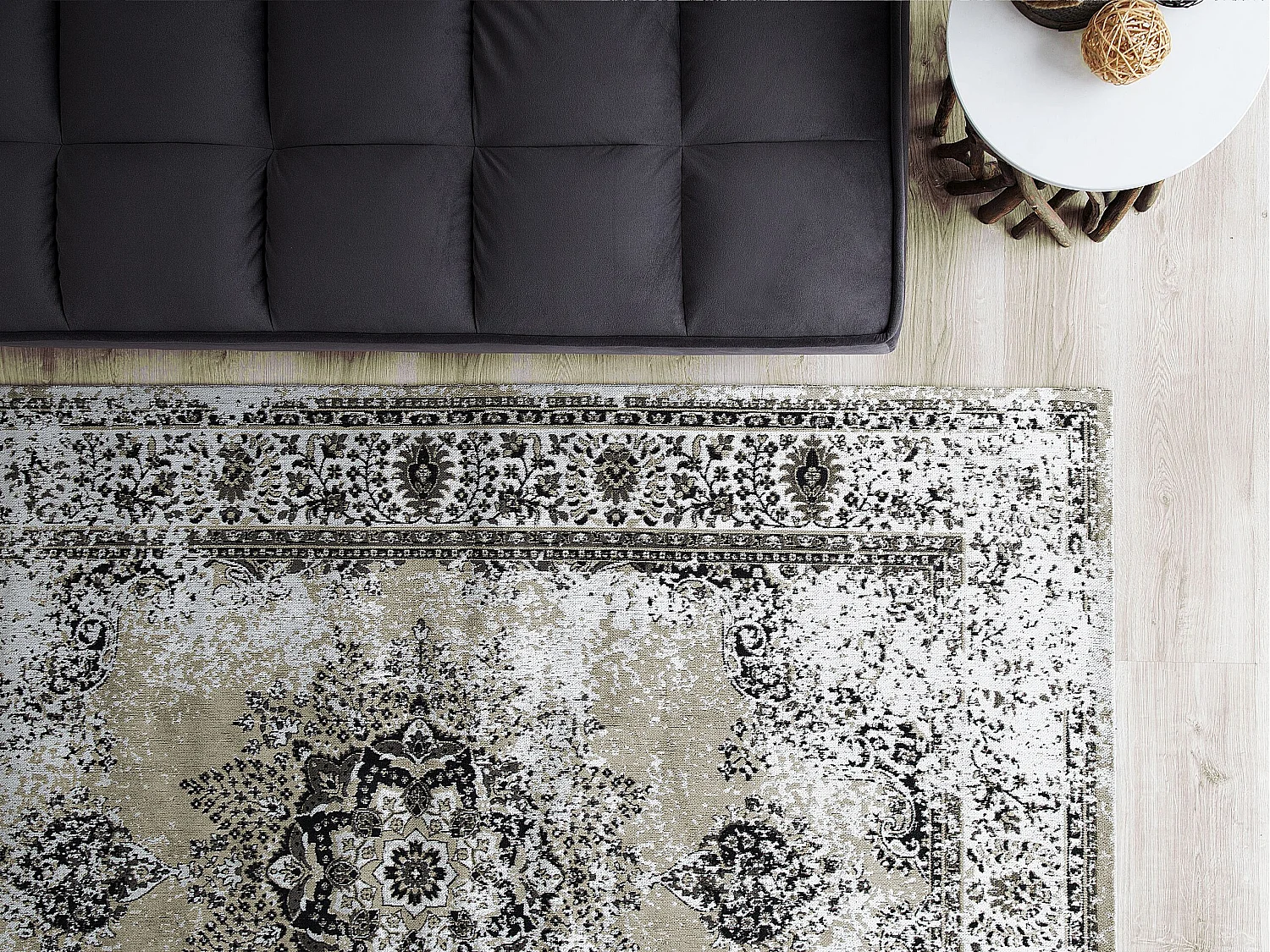 Tapis beige et gris 140 x 200 cm ALMUS