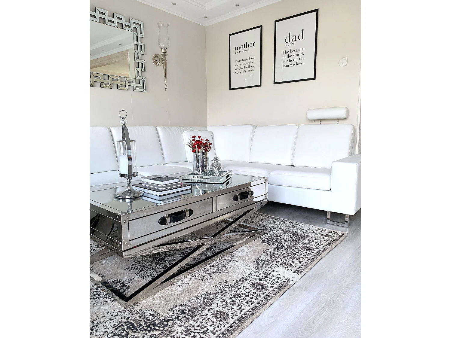 Tapis beige et gris 140 x 200 cm ALMUS