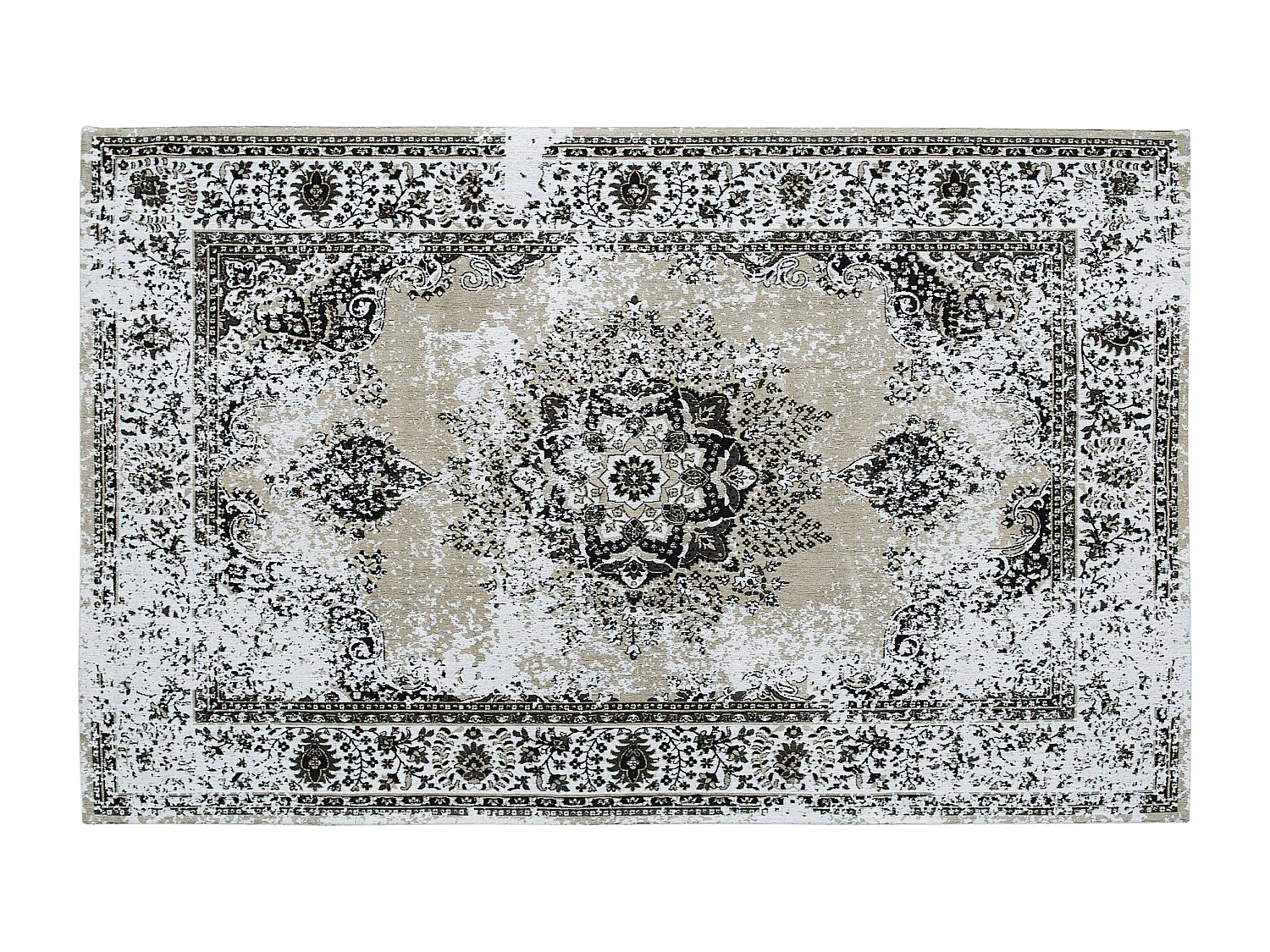 Vloerkleed katoen beige/grijs 140 x 200 cm ALMUS