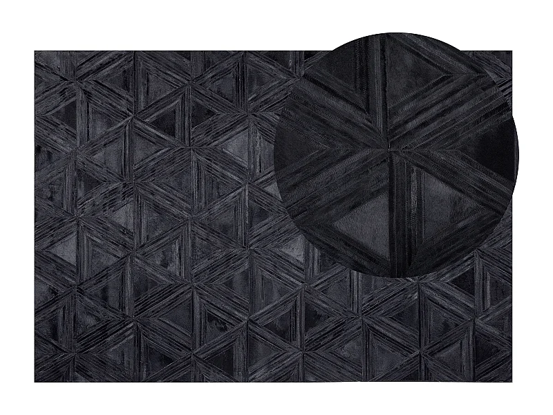 Moderner Teppich Leder schwarz 160 x 230 cm Kasar