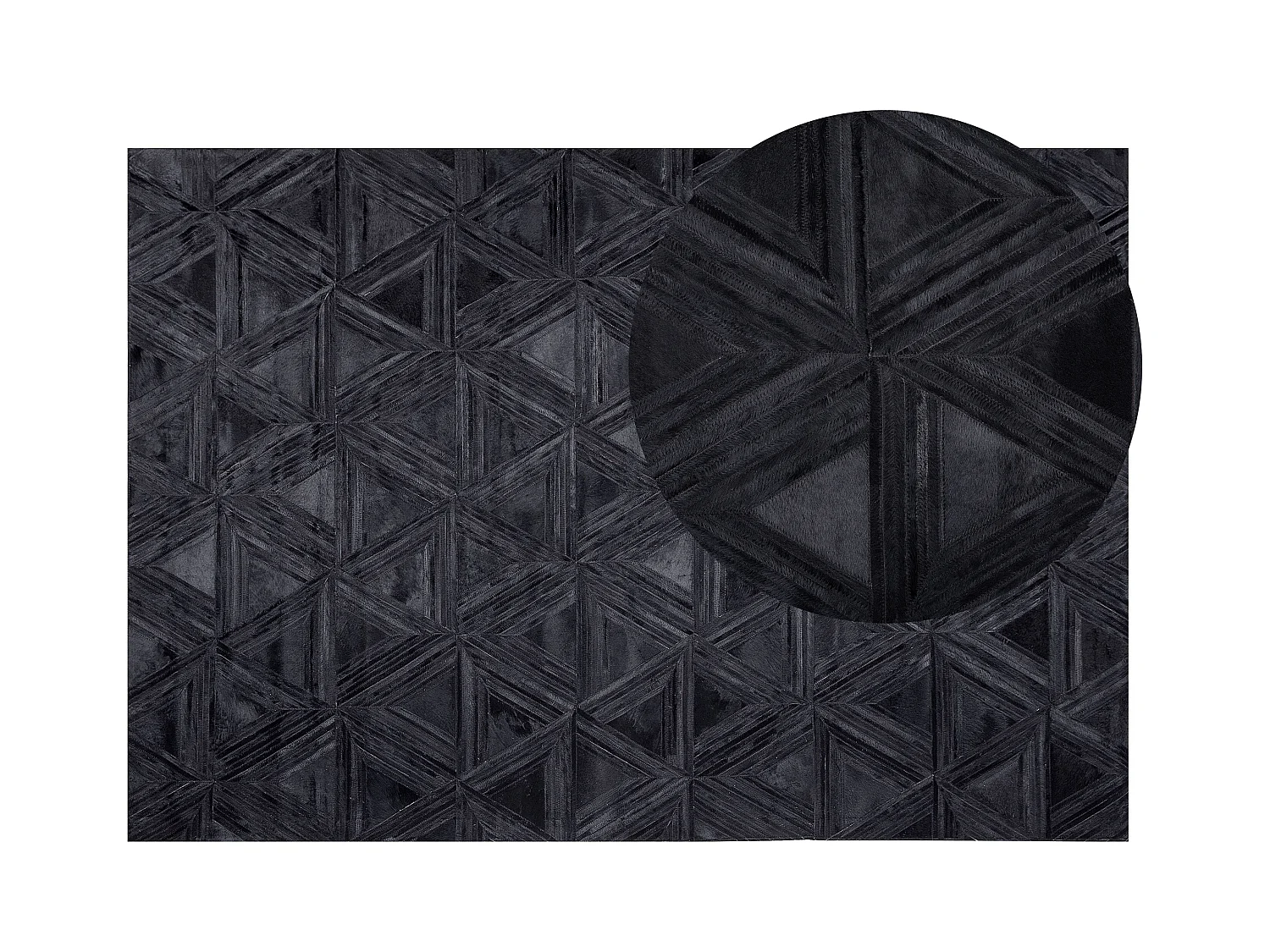 Tapis KASAR Noir 160 x 230 cm Cuir