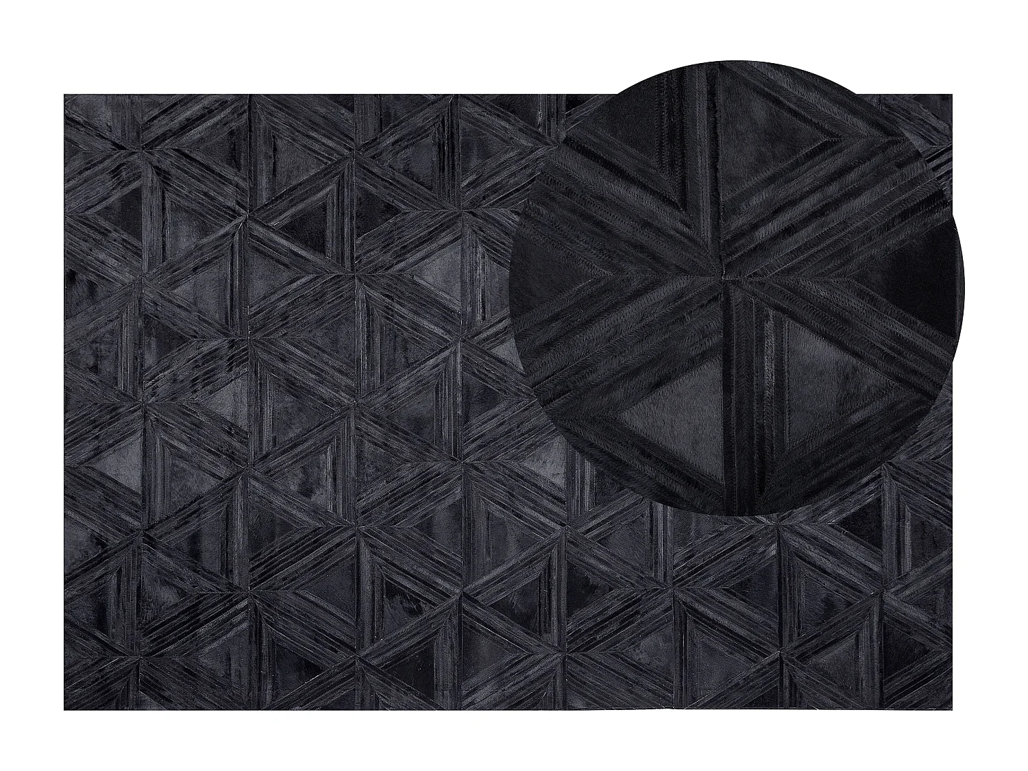 Alfombra KASAR 160 x 230 cm Piel Negro