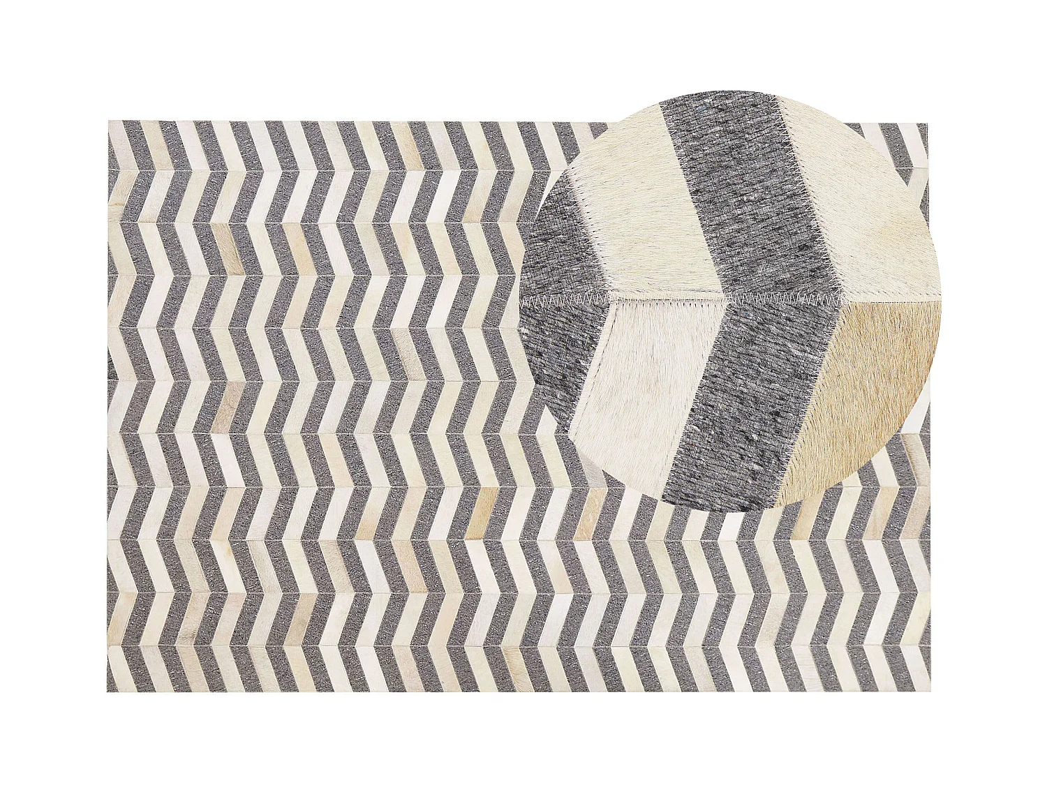 Tapis BAGGOZE Gris foncé 160 x 230 cm Cuir