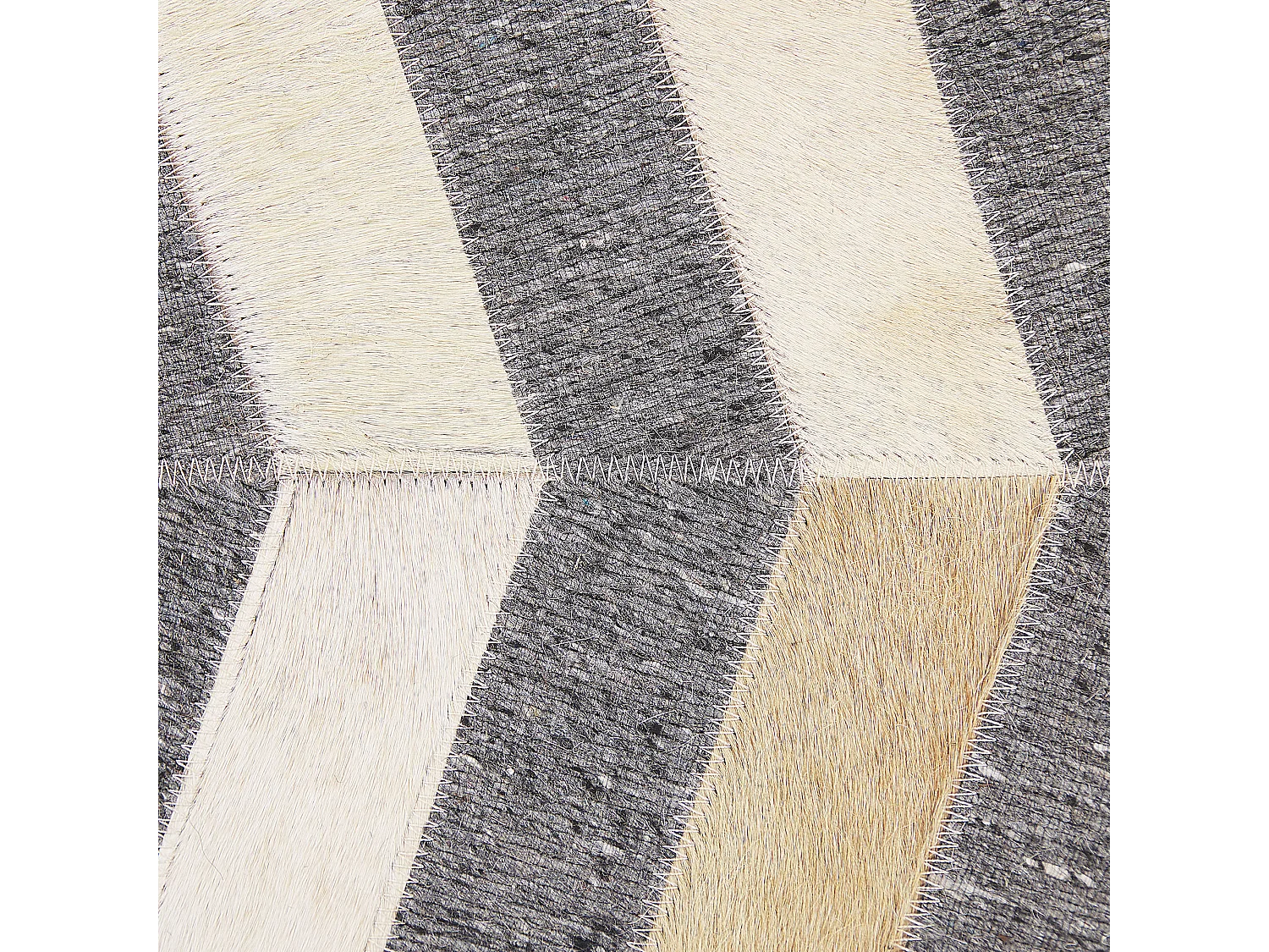 Teppich BAGGOZE 160 x 230 cm Echtleder Dunkelgrau