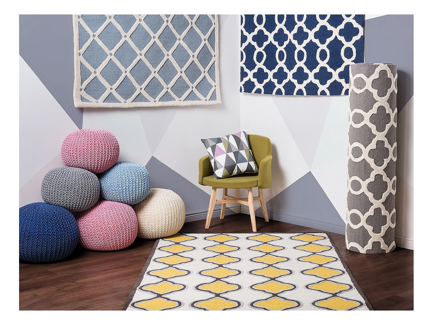 Tapis ZILE Gris 160 x 230 cm Laine