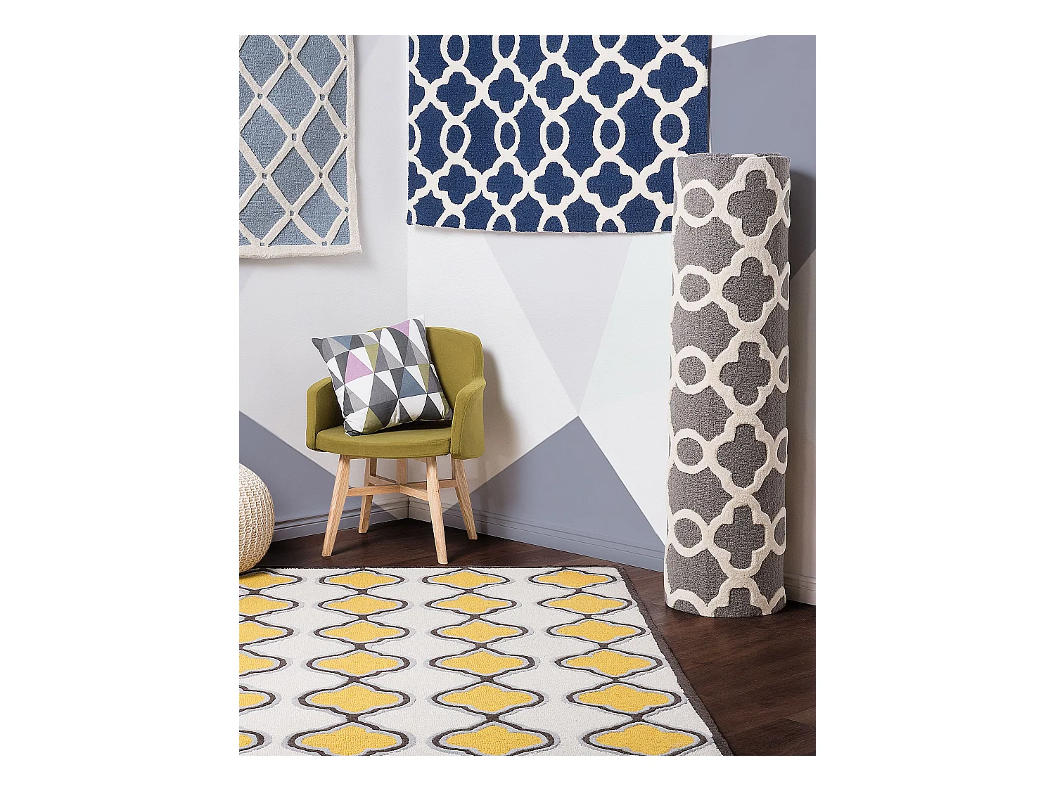 Vloerkleed wol grijs 160 x 230 cm ZILE