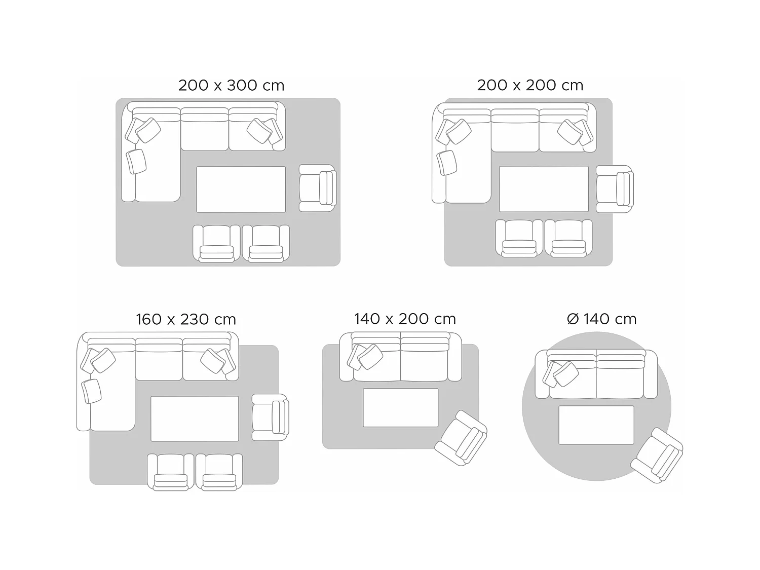 Vloerkleed wol grijs 160 x 230 cm ZILE