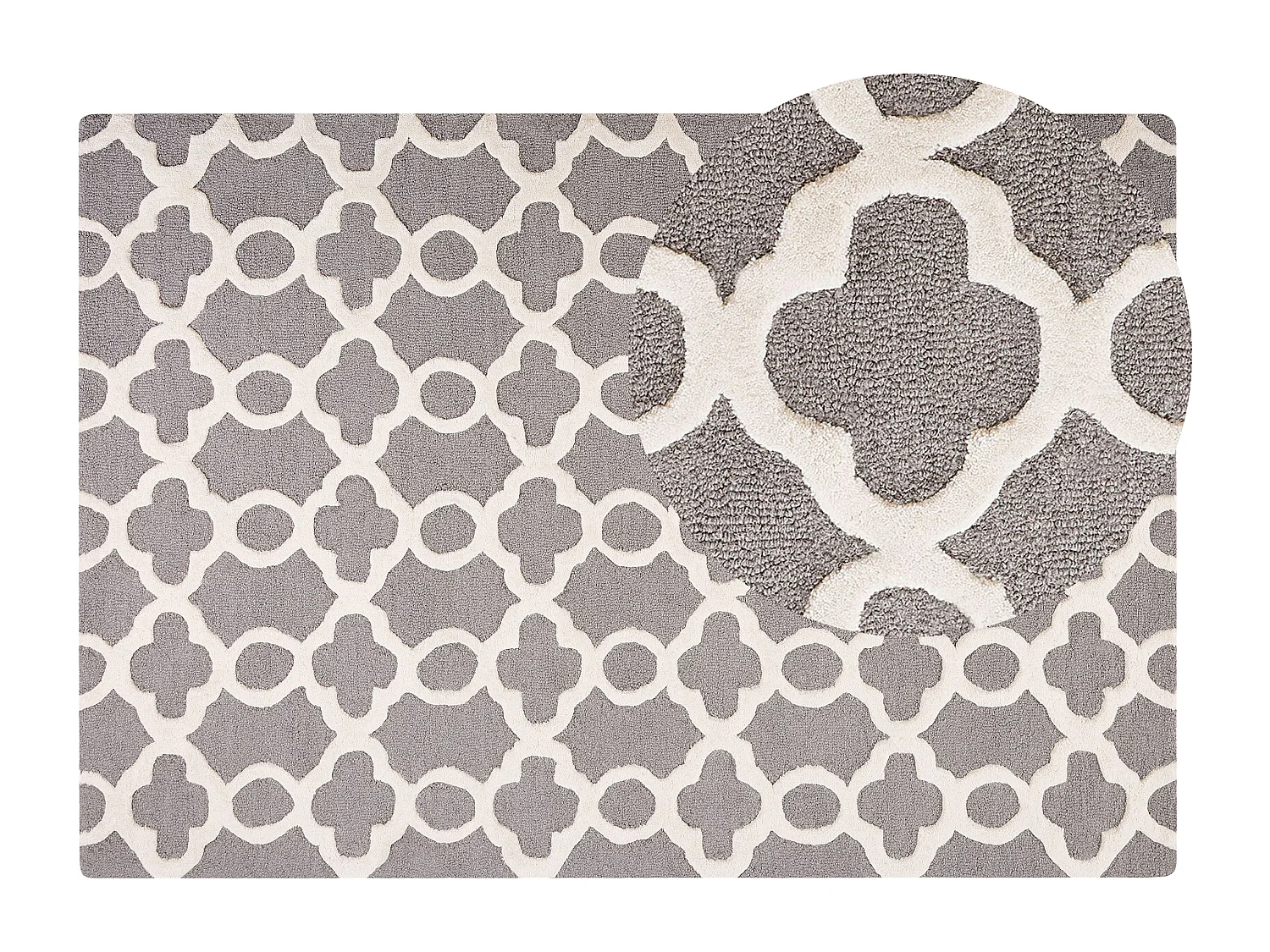 Alfombra de lana gris claro 160 x 230 cm ZILE