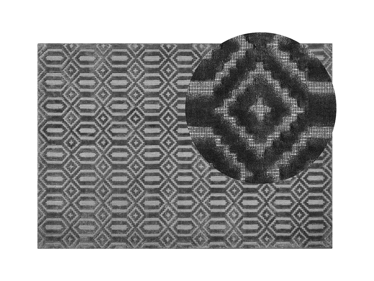 Tapis ADATEPE Gris foncé 160 x 230 cm Soie artificielle