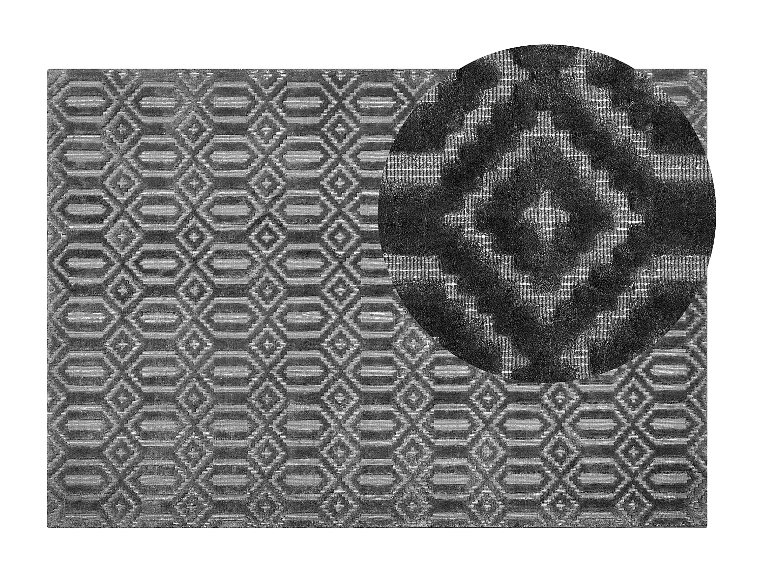 Tappeto grigio scuro 160 x 230 cm a pelo corto ADATEPE