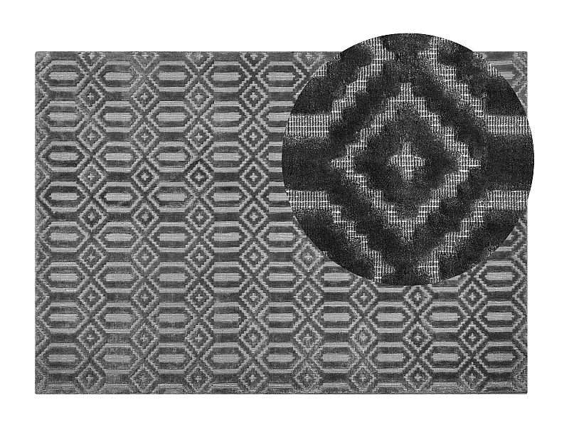 Tapis ADATEPE Gris foncé 160 x 230 cm Soie artificielle