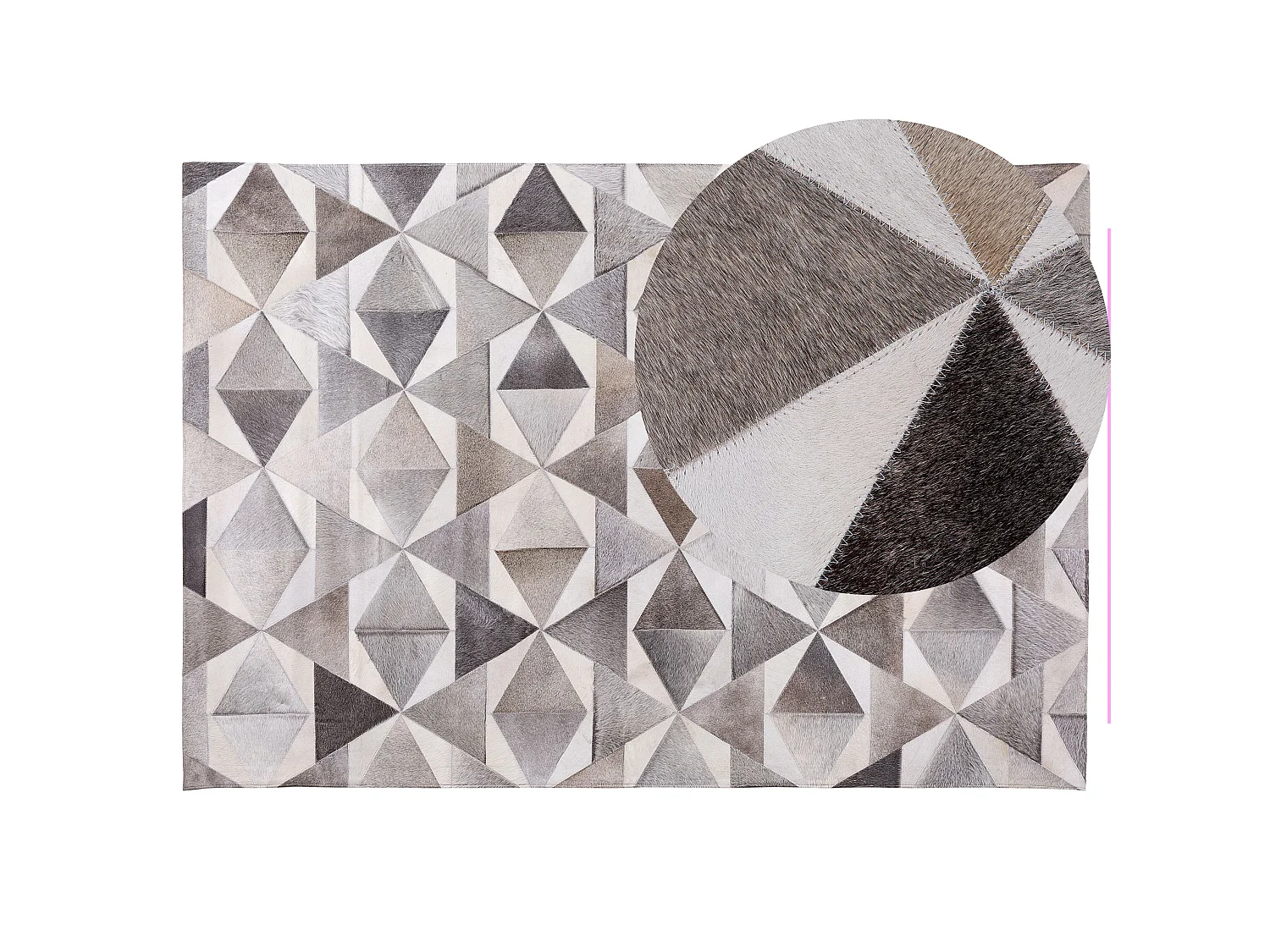 Teppich ALAKA 140 x 200 cm Echtleder Grau