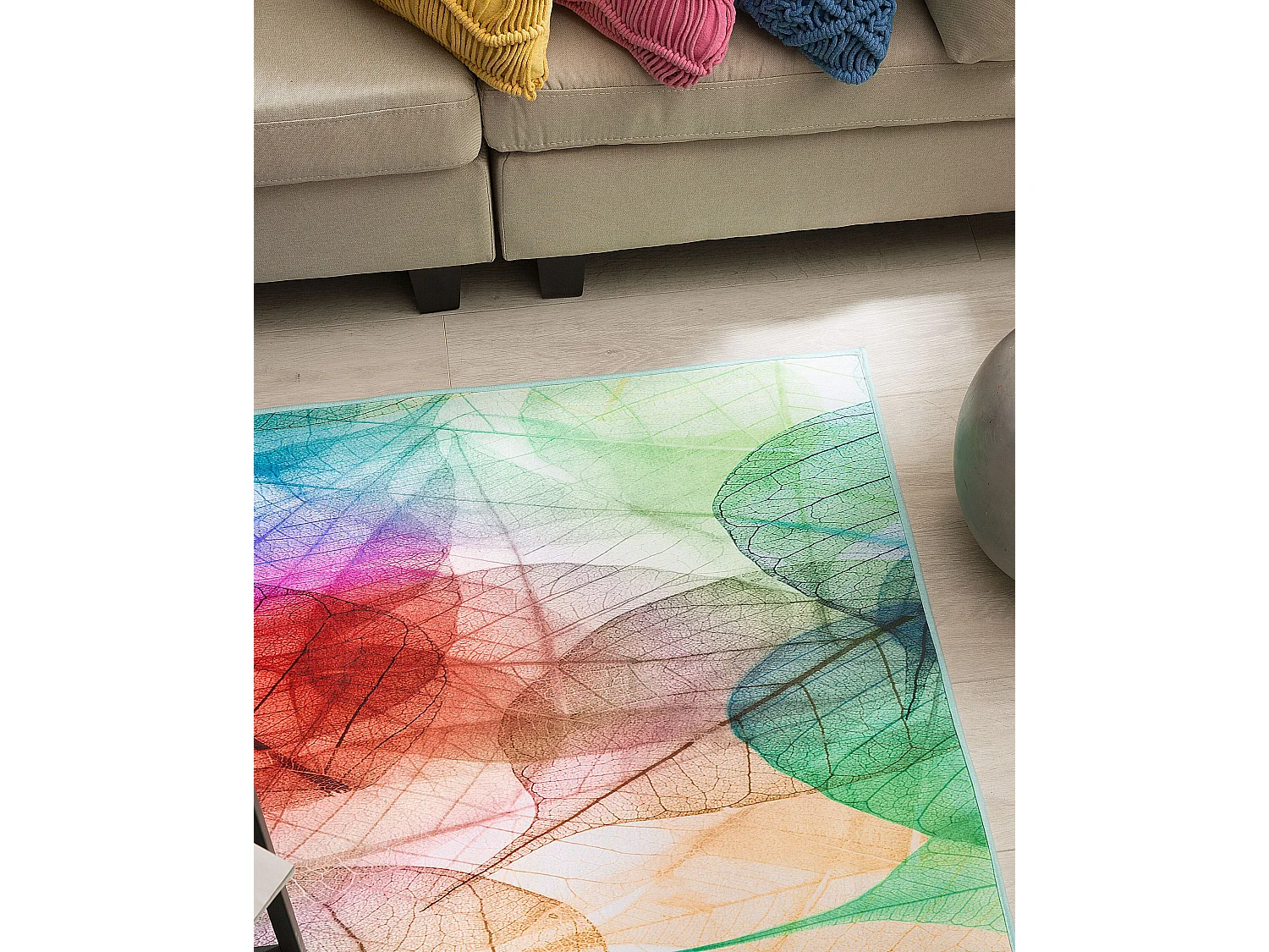 Teppich Rechteckig bunt Modern Pflanzen Muster 140 x 200 cm Antakya