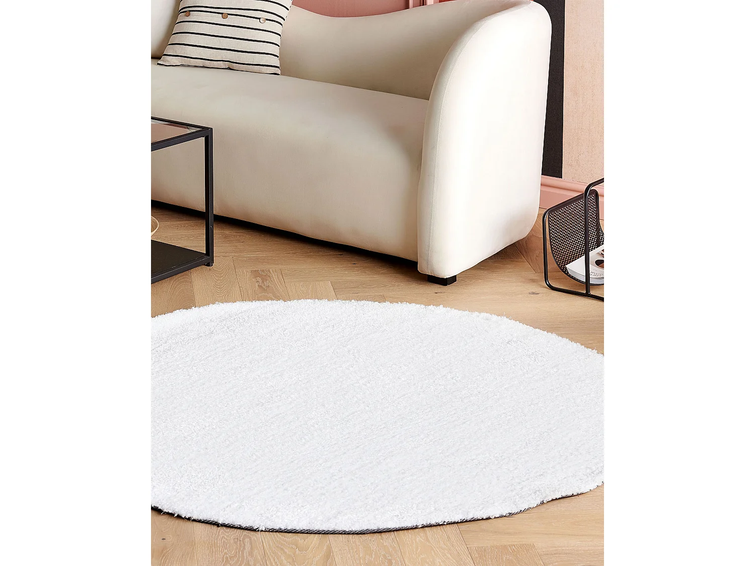 Tapis à poils longs DEMRE Blanc ø 140 cm
