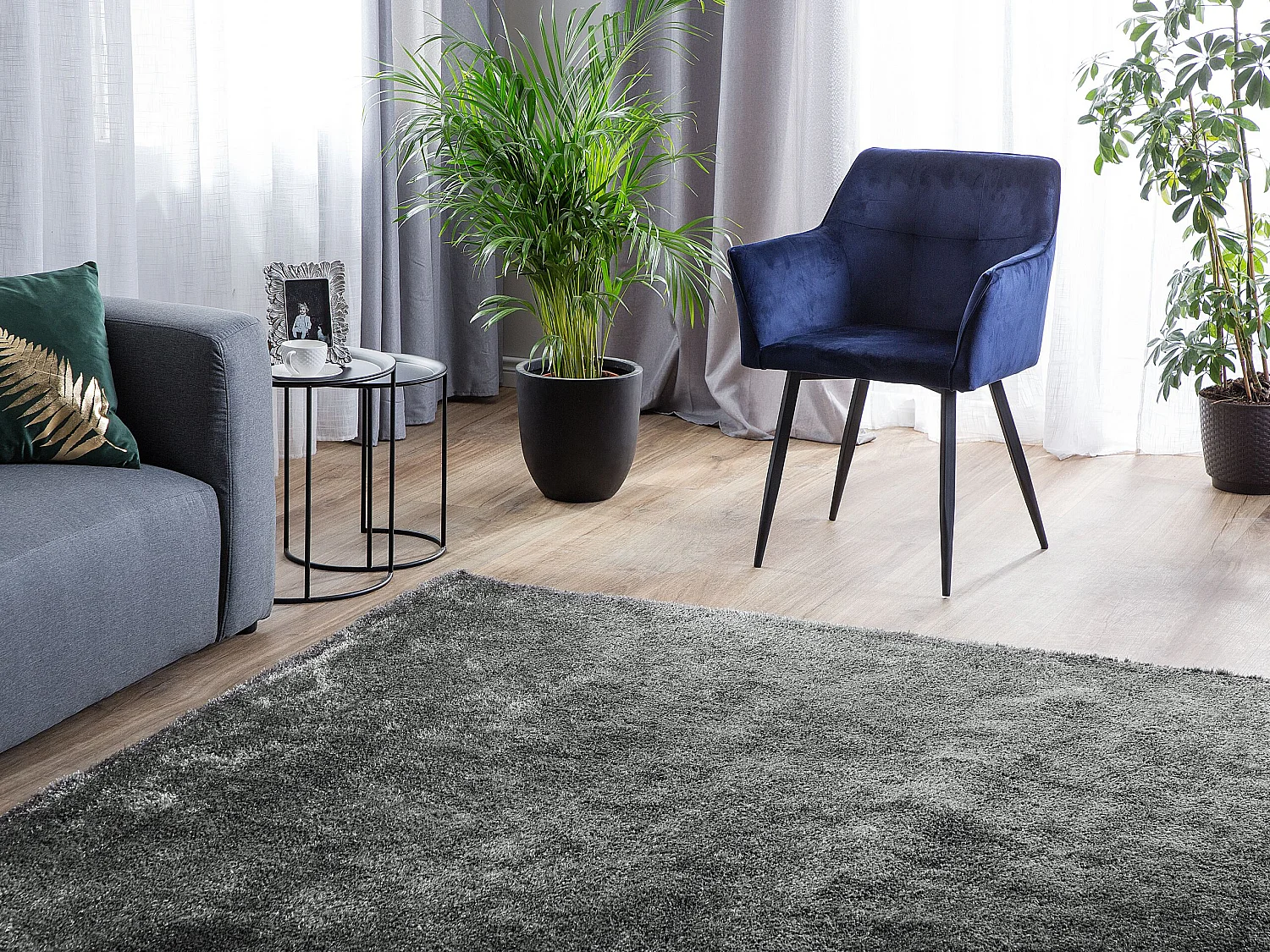Tapis gris foncé 160 x 230 cm DEMRE