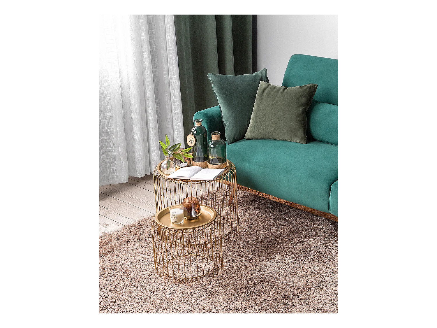 Vloerkleed polyester beige 200 x 300 cm CIDE