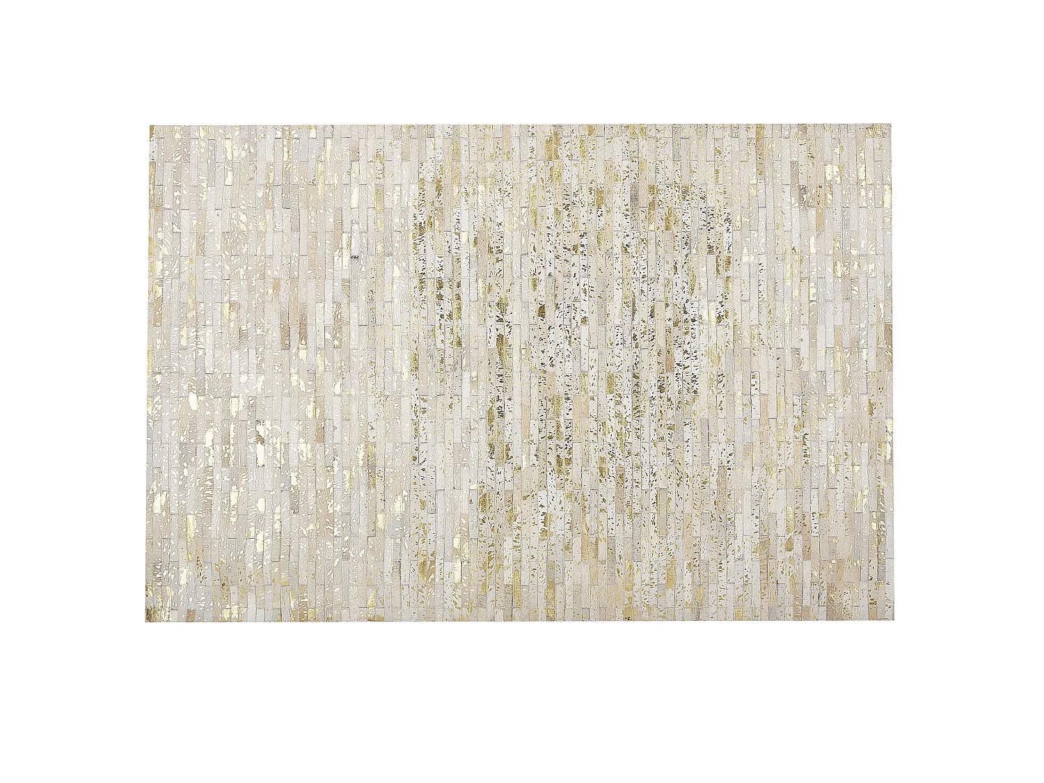 Tapis patchwork en cuir beige et doré 140 x 200 cm TOKUL