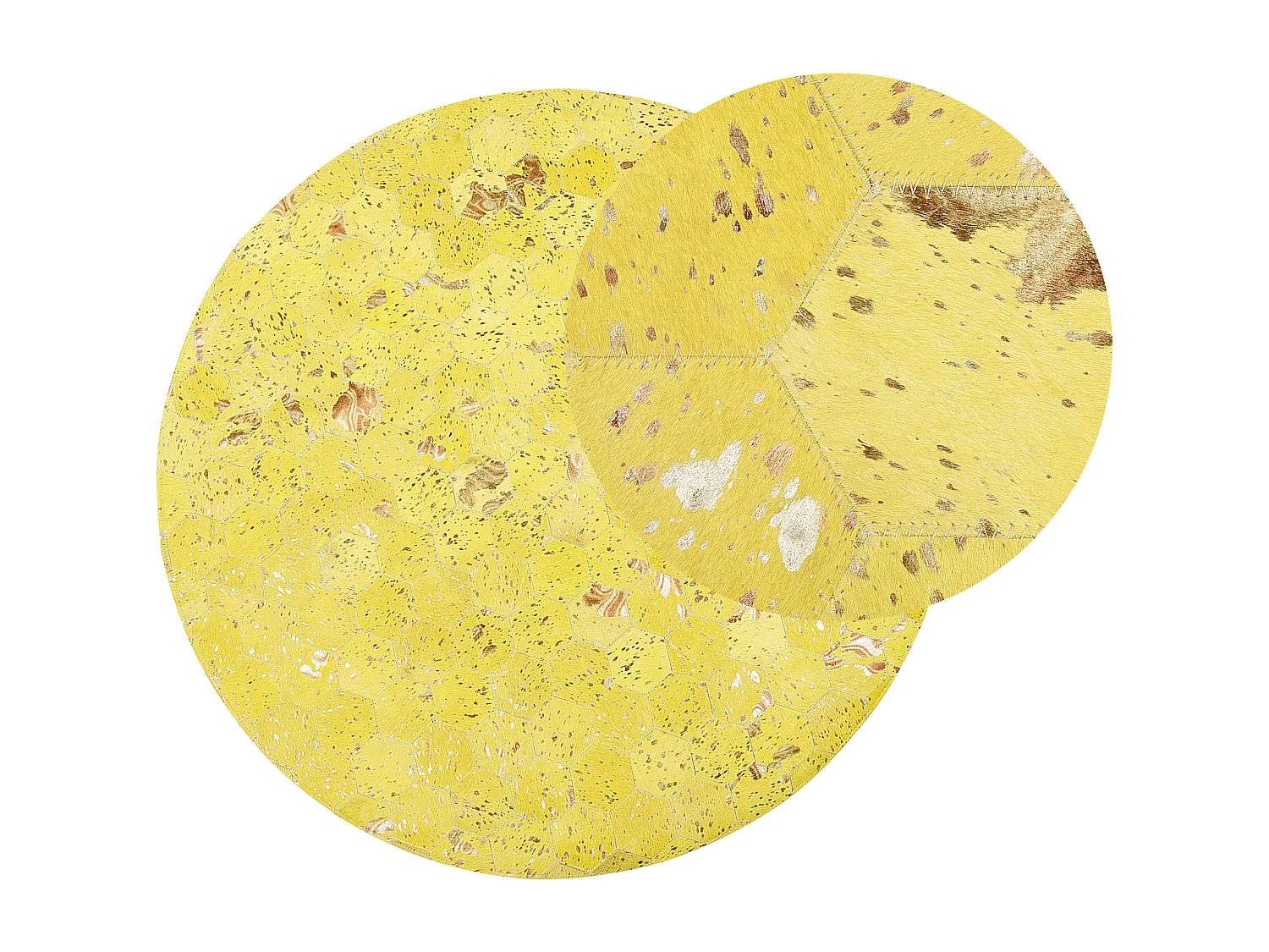 Tapis ZEYTIN Jaune ø 140 cm Cuir