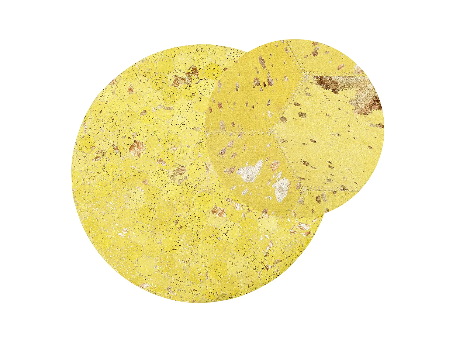 Tapis ZEYTIN Jaune ø 140 cm Cuir