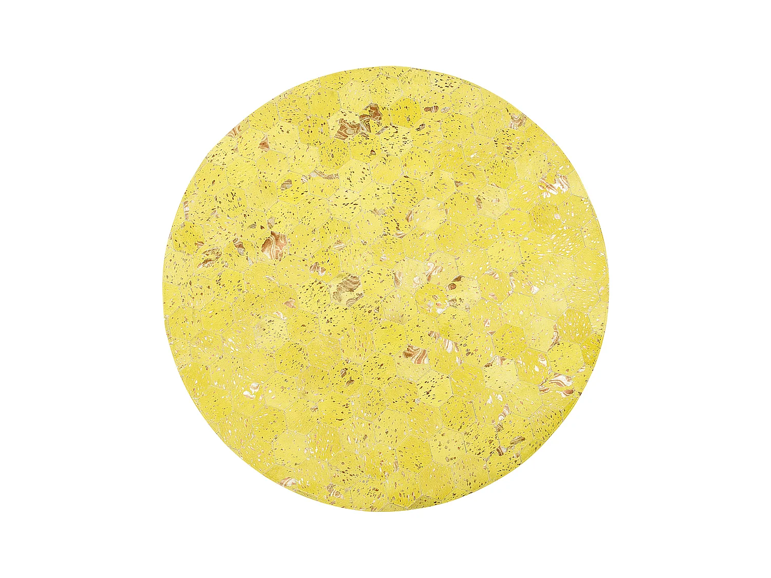 Vloerkleed ZEYTIN ø 140 cm Leer Geel