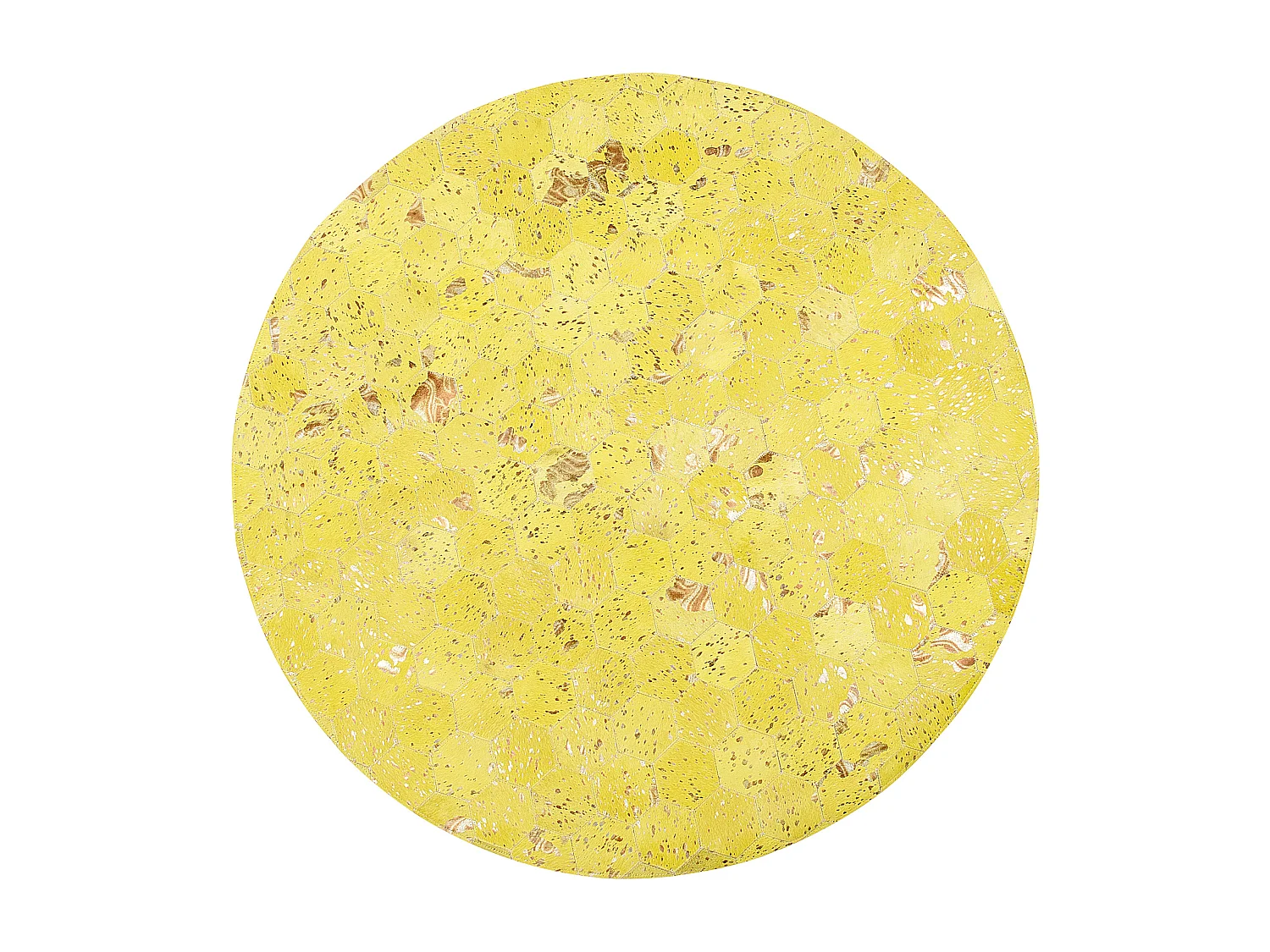 Tapis ZEYTIN ø 140 cm Cuir Jaune