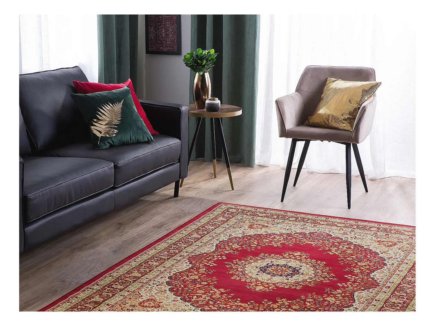 Tapis rouge 160 x 230 cm KARAMAN