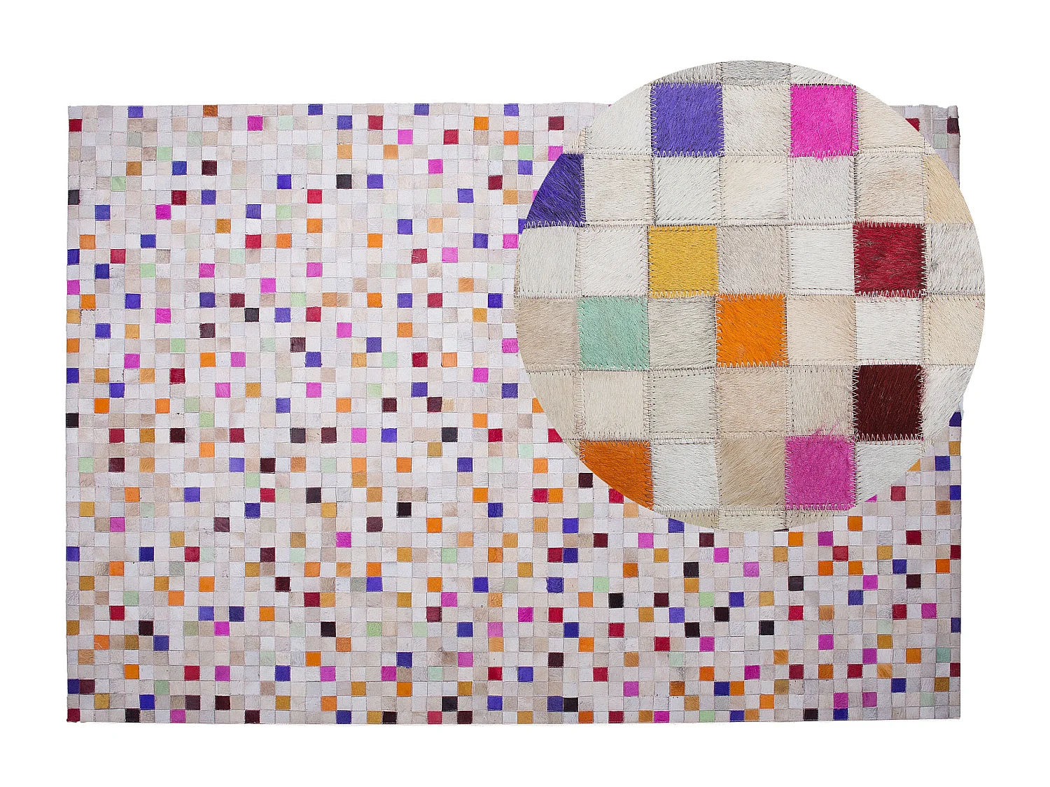 Vloerkleed ADVAN 140 x 200 cm Leer Multicolor