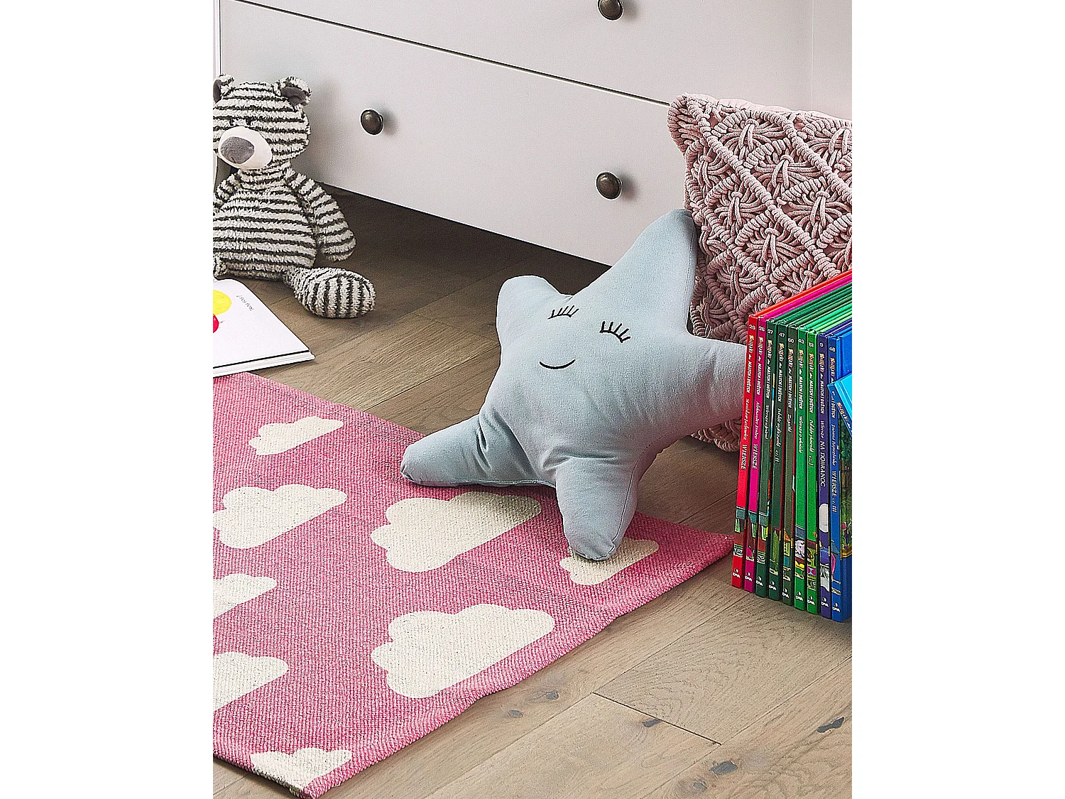 Tapis enfant GWALIJAR Rose 60 x 90 cm Coton