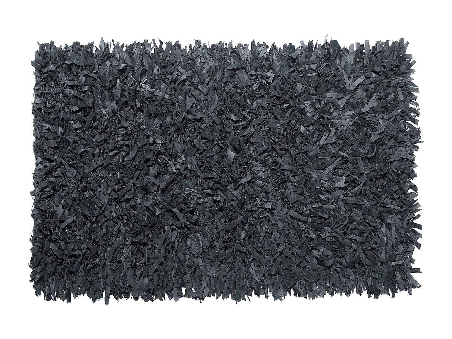 Tapis shaggy en cuir noir 160 x 230 cm MUT